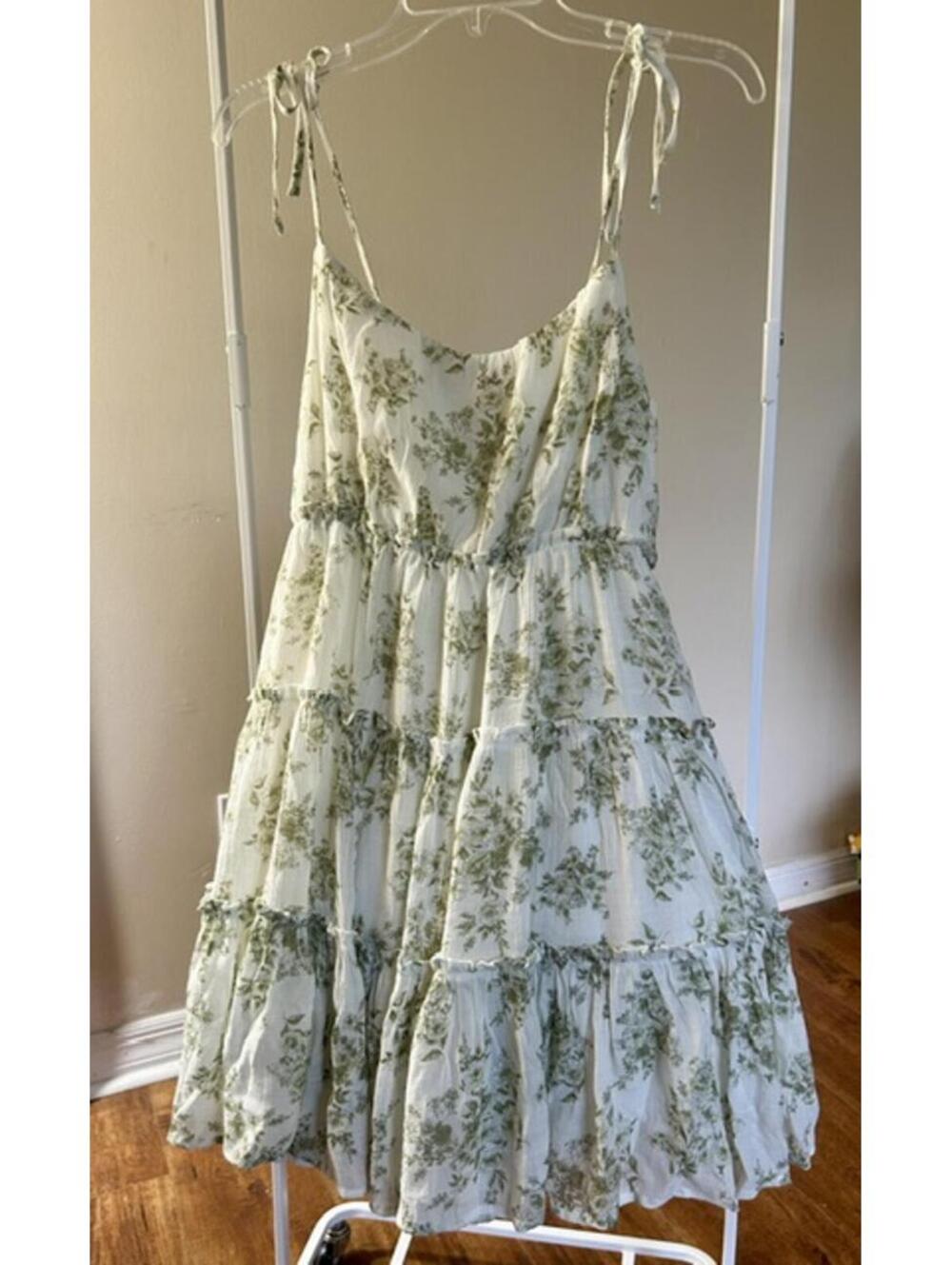 blu pepper Floral Tiered Summer Dress Size M